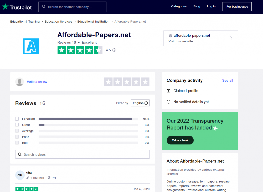 Affordable-papers trustpilot