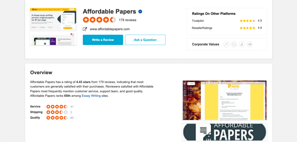 affordablepapers testimonials