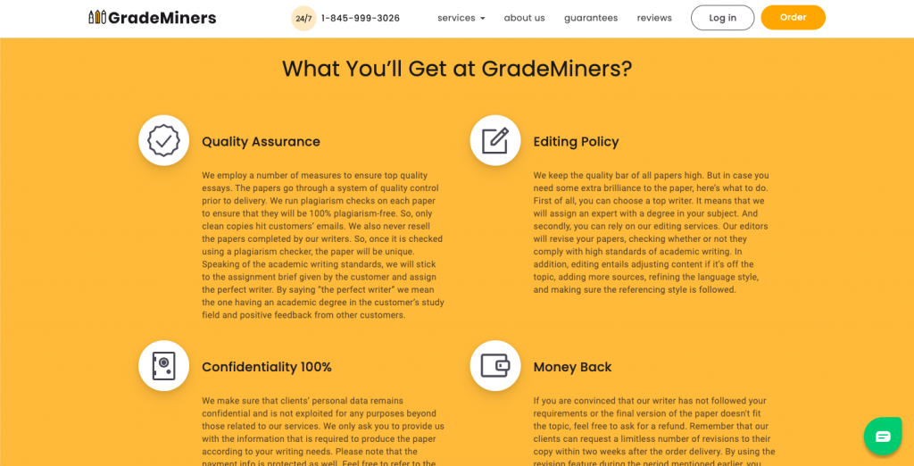 grade miners guarantees
