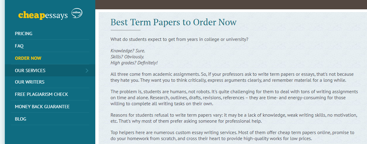 Term paper writing service reviews