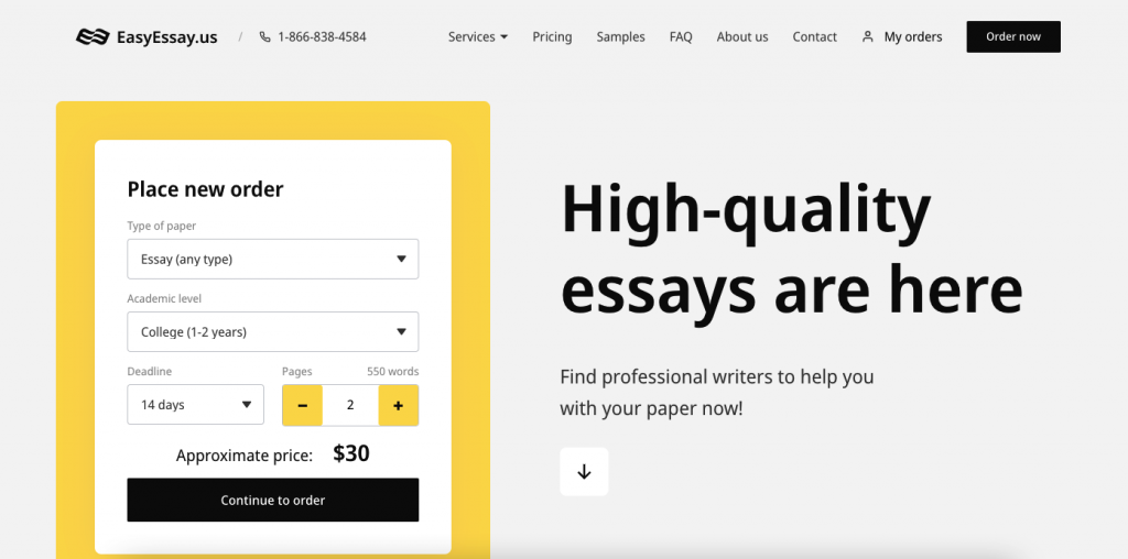 EasyEssay assignment writing service