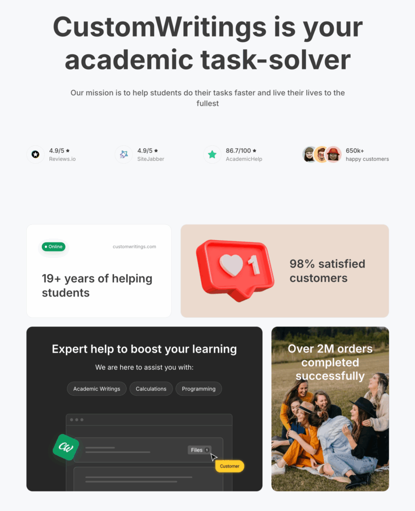 CustomWritings.com is your academic task-solver